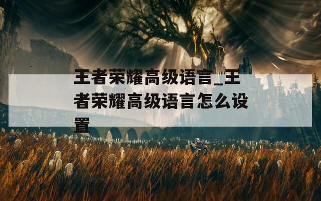 王者荣耀高级语言_王者荣耀高级语言怎么设置  第1张
