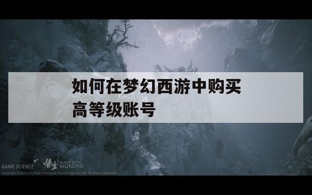 如何在梦幻西游中购买高等级账号