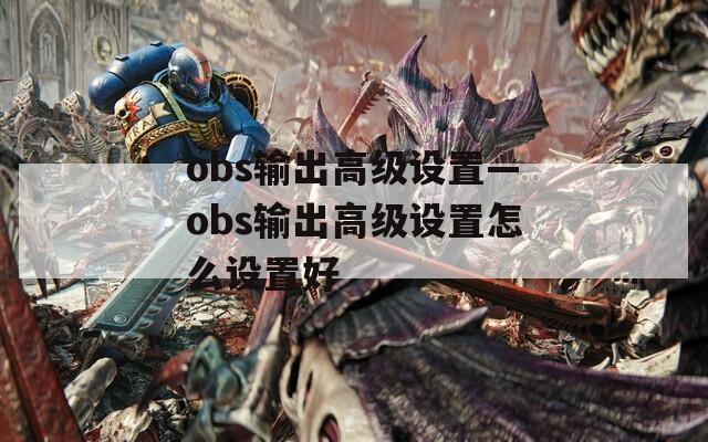 obs输出高级设置—obs输出高级设置怎么设置好  第1张