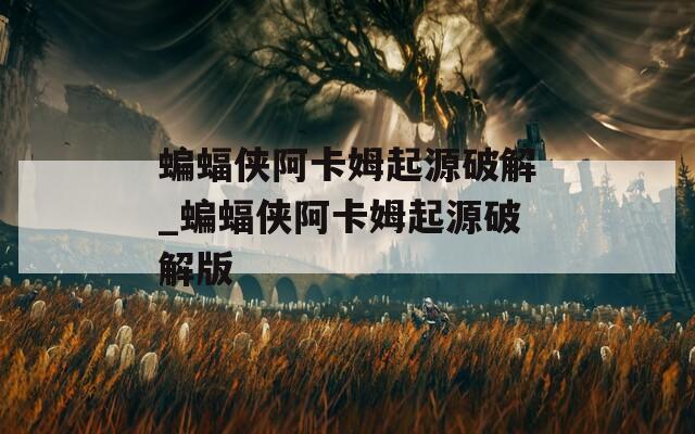 蝙蝠侠阿卡姆起源破解_蝙蝠侠阿卡姆起源破解版