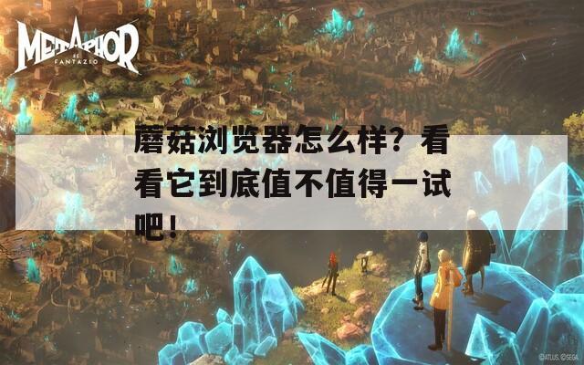 蘑菇浏览器怎么样？看看它到底值不值得一试吧！