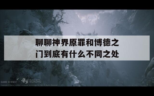 聊聊神界原罪和博德之门到底有什么不同之处