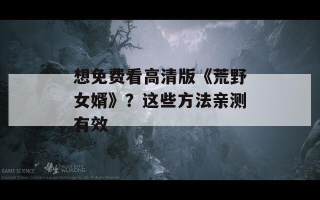 想免费看高清版《荒野女婿》？这些方法亲测有效