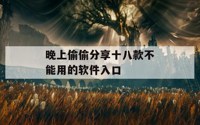 晚上偷偷分享十八款不能用的软件入口  第1张