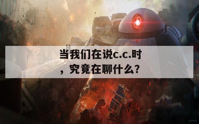 当我们在说c.c.时，究竟在聊什么？