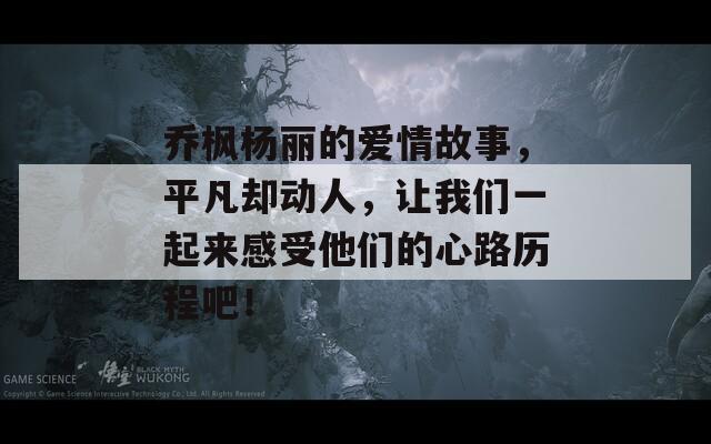 乔枫杨丽的爱情故事，平凡却动人，让我们一起来感受他们的心路历程吧！