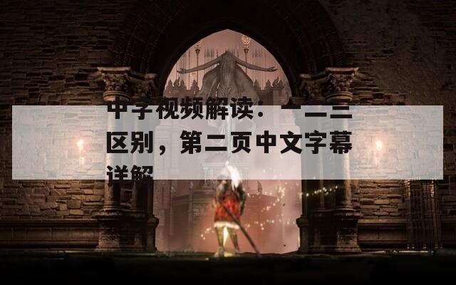 中字视频解读：一二三区别，第二页中文字幕详解