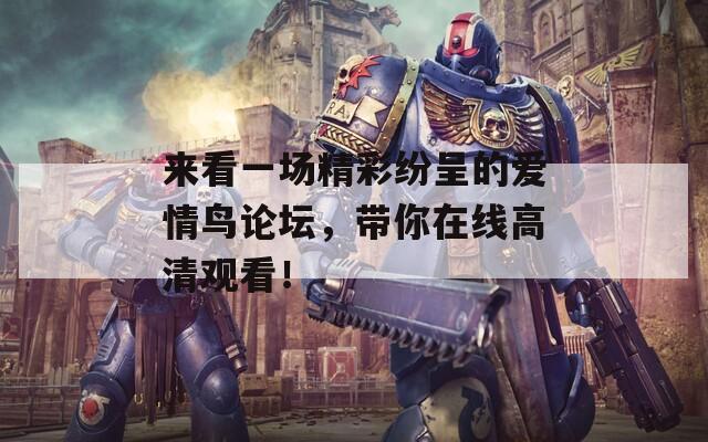 来看一场精彩纷呈的爱情鸟论坛，带你在线高清观看！