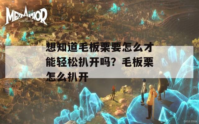 想知道毛板栗要怎么才能轻松扒开吗？毛板栗怎么扒开  第1张