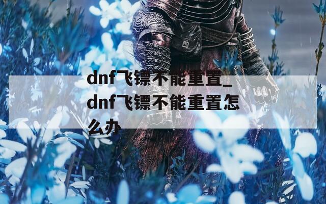 dnf飞镖不能重置_dnf飞镖不能重置怎么办