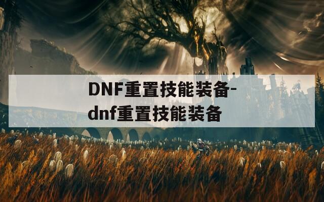 DNF重置技能装备-dnf重置技能装备