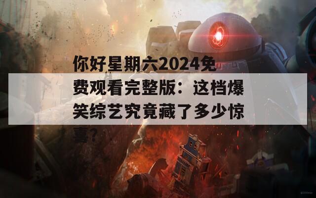 你好星期六2024免费观看完整版：这档爆笑综艺究竟藏了多少惊喜？