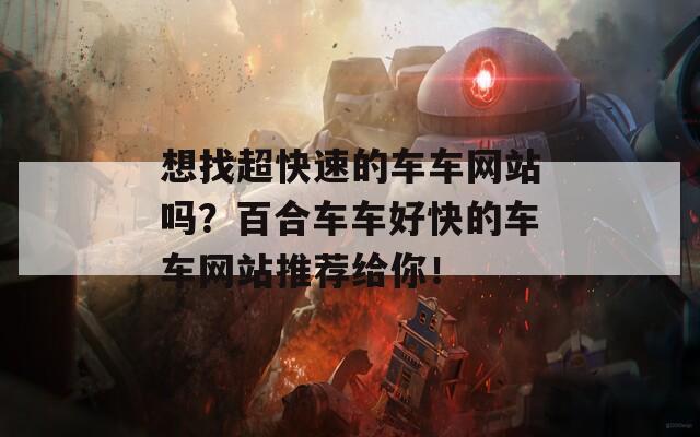 想找超快速的车车网站吗？百合车车好快的车车网站推荐给你！