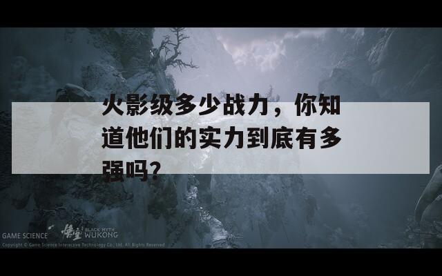火影级多少战力，你知道他们的实力到底有多强吗？