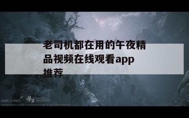 老司机都在用的午夜精品视频在线观看app推荐  第1张