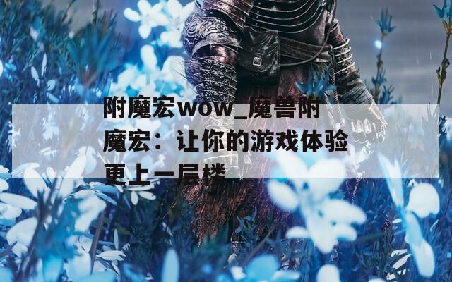 附魔宏wow_魔兽附魔宏：让你的游戏体验更上一层楼