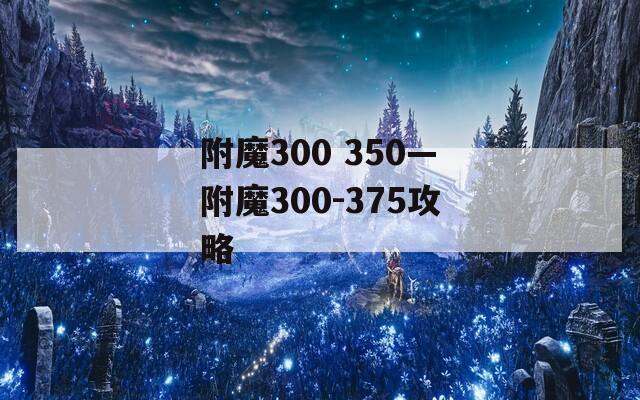 附魔300 350—附魔300-375攻略