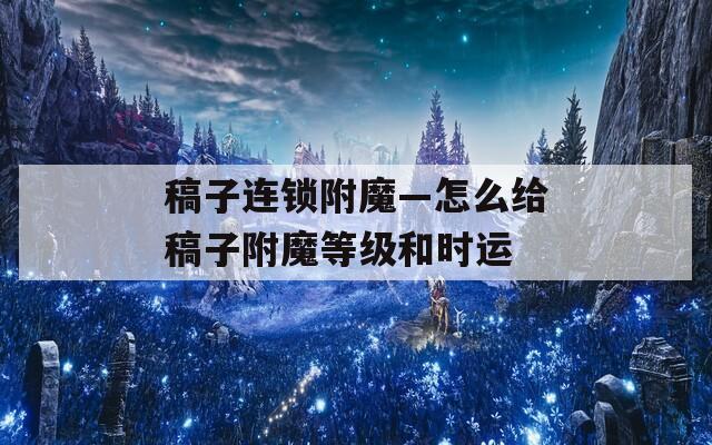 稿子连锁附魔—怎么给稿子附魔等级和时运