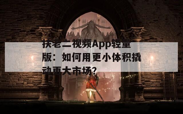 扶老二视频App轻量版：如何用更小体积撬动更大市场？