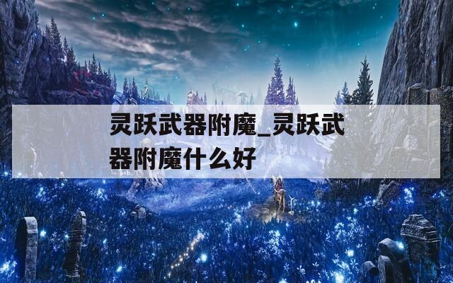 灵跃武器附魔_灵跃武器附魔什么好