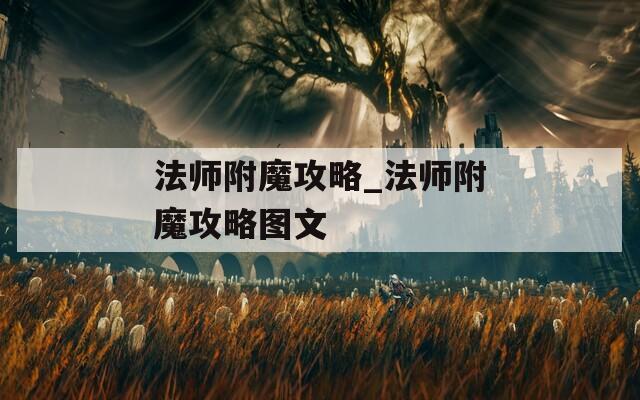 法师附魔攻略_法师附魔攻略图文  第1张