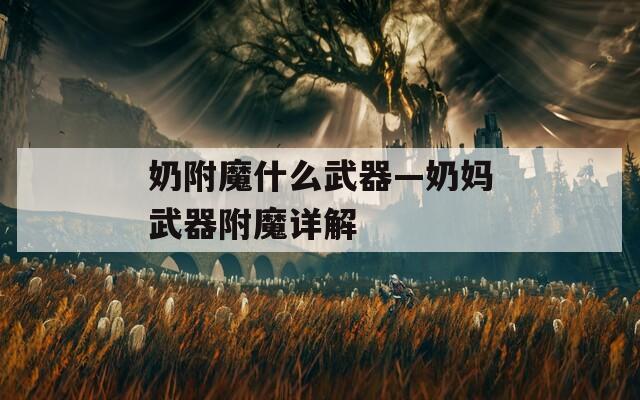 奶附魔什么武器—奶妈武器附魔详解