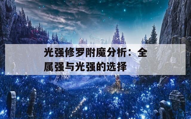 光强修罗附魔分析：全属强与光强的选择