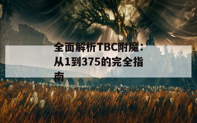 全面解析TBC附魔：从1到375的完全指南