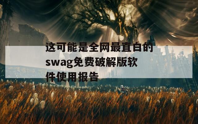 这可能是全网最直白的swag免费破解版软件使用报告  第1张