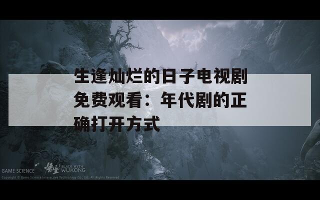 生逢灿烂的日子电视剧免费观看：年代剧的正确打开方式  第1张