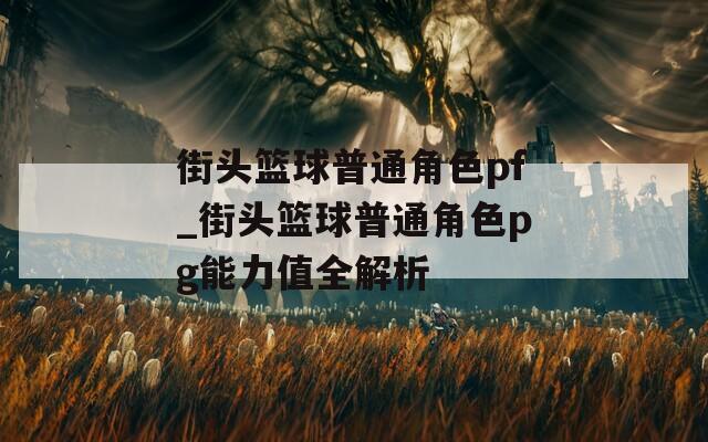 街头篮球普通角色pf_街头篮球普通角色pg能力值全解析  第1张