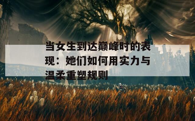当女生到达巅峰时的表现：她们如何用实力与温柔重塑规则  第1张