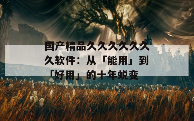 国产精品久久久久久久久软件：从「能用」到「好用」的十年蜕变