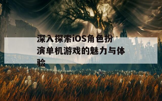 深入探索iOS角色扮演单机游戏的魅力与体验  第1张
